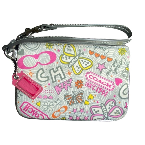 Coach Handbags - Coach-Graffiti Butterfly-Wristlet (0143)